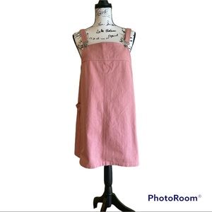 Altar’d  State short  skirt, dress, w suspenders and side pockets, pink, size L